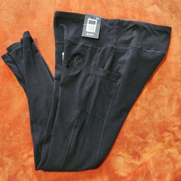 Beverly Hills polo club legging Women Medium Black Soft Cotton High Waist.   B14 - Picture 5 of 11
